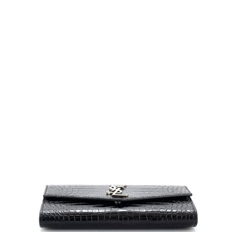 Uptown Chain Wallet in Crocodile.